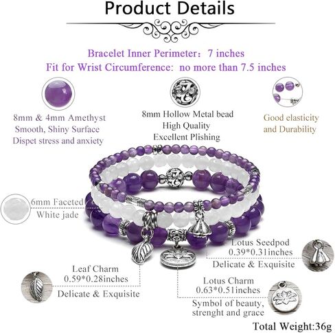 PESOENTH 7 شقرا أساور للنساء شفاء كريستال حجر حبة اليوغا التأمل كريستال مطرز سوار الأحجار الكريمة الطبيعية موازنة المجوهرات الفتيات in Kuwait