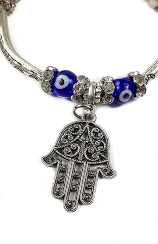 Nazareth Store Blue Beads Evil Eye Bracelet Hamsa Hand Of Fatima For Men Women Stretch Bracelets Lucky Charm in Saudi Arabia