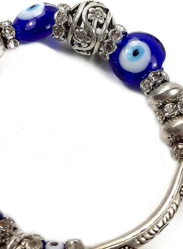 Nazareth Store Blue Beads Evil Eye Bracelet Hamsa Hand Of Fatima For Men Women Stretch Bracelets Lucky Charm in Saudi Arabia