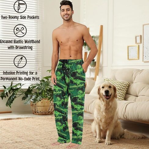 visesunny Mens 100% Cotton Pajama Bottoms Lightweight Lounge Pant with Pockets Soft Sleep Pj Pants for Men in Saudi Arabia
