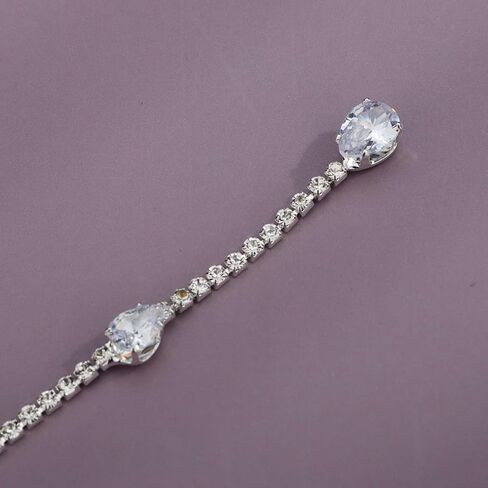 Xerling Rhinestones Tennis Chain Necklaces for Women Bling Crystal Zircon Pendant Choker Necklaces for Wedding Prom Dainty Statement Y-Necklaces for Brides in Saudi Arabia