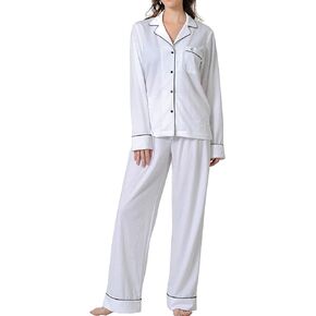 Marycrafts Pajamas Set Long Sleeve Button Down Sleepwear Nightwear For Women