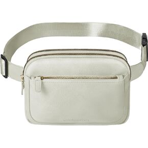 UrbanSatch Fanny Packs للنساء، حقيبة بحزام من جلد البولي يوريثان، حقائب كروس للنساء، حقائب خصر عصرية مع حزام قابل للتعديل، أسود