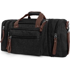 WAYWARDSON 50L Canvas Duffle Bag for Travel with Carry Handles, Crossbody Shoulder Strap, and Zippered Storage Pockets, Large Weekender Tote with Extra Large Storage (Dark Grey) in Saudi Arabia
