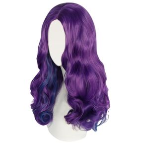 Anogol Wig Cap+Long Natural Wavy Purple Wig for Women Comic Synthetic Wig For Women Girls Men Boys Dress Up Wig For Anime Cartoon Costume Party Wig For Halloween Christmas Cosplay Wig in Saudi Arabia