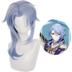 MoeLoli Xingqiu Cosplay wig for Genshin Impact Short Green Costume Hair Wig Anime Synthetic Hair Wigs with Bangs Halloween wig (Xingqiu) in Saudi Arabia