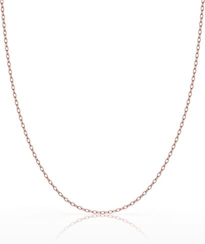 بلينغ فور يور باك 18 قيراط من الذهب الوردي على الفضة الاسترليني 1.2 ملم سلسلة كابل إيطالية رفيعة جدًا، مقاسات 14 بوصة - 36 بوصة in Kuwait