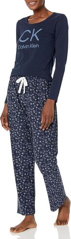 Calvin Klein Women's Comfort Fleece Long Sleeve Sleepwear Set in Saudi Arabia