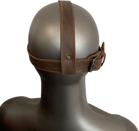 Hide & Play, Adjustable Plague Mask Handmade from Full Grain Leather - Costumes Dress for Men & Women - Ideal for Cosplay, Halloween, Performances, Films, Shows & Concerts - Bourbon Brown in Kuwait