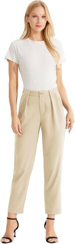VQW Womens High Waisted Trousers Casual Ankle Pants Work Dress Pants with Pockets in Saudi Arabia