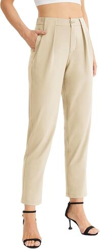 VQW Womens High Waisted Trousers Casual Ankle Pants Work Dress Pants with Pockets in Saudi Arabia