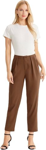 VQW Womens High Waisted Trousers Casual Ankle Pants Work Dress Pants with Pockets in Saudi Arabia