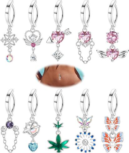 FASACCO 14G زر البطن مع استرخى الفرس البطن الدائري لذيذ البطن زر خواتم الجراحية الصلب حلقات السرة الصغيرة in Kuwait