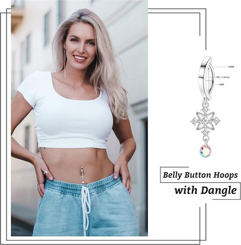 FASACCO 14G زر البطن مع استرخى الفرس البطن الدائري لذيذ البطن زر خواتم الجراحية الصلب حلقات السرة الصغيرة in Kuwait