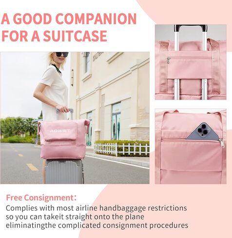 حقائب سفر للنساء، حقيبة عطلة نهاية الأسبوع مع حقيبة أدوات الزينة، حقيبة حمل للسفر حقيبة كتف طوال الليل مع جيب مبلل in Kuwait