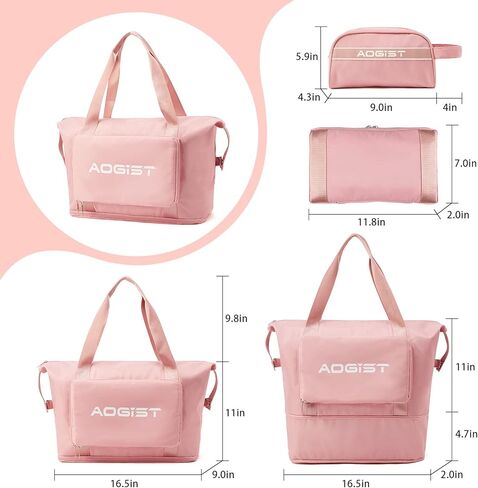 حقائب سفر للنساء، حقيبة عطلة نهاية الأسبوع مع حقيبة أدوات الزينة، حقيبة حمل للسفر حقيبة كتف طوال الليل مع جيب مبلل in Kuwait