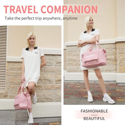 حقائب سفر للنساء، حقيبة عطلة نهاية الأسبوع مع حقيبة أدوات الزينة، حقيبة حمل للسفر حقيبة كتف طوال الليل مع جيب مبلل in Kuwait