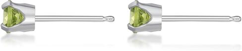 0.20 to 0.70 Carat Round Gemstone Stud Earrings for Women in 14k Yellow or White Gold 4 mm Birthstone Post with Friction Back I Push Back Studs by Lavari Jewelers in Saudi Arabia
