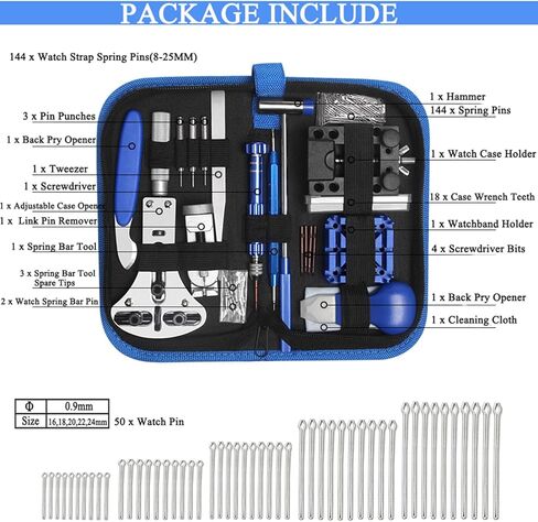 Aokelily Watch Repair Kit, Professional 235PCS Watch Tools Kits Battery Replacement Watchband Link Remover Adjustment Watch Back Removal Opener with Carrying Case in Kuwait