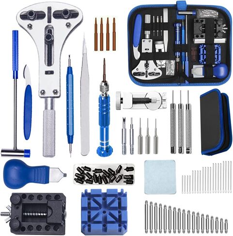 Aokelily Watch Repair Kit, Professional 235PCS Watch Tools Kits Battery Replacement Watchband Link Remover Adjustment Watch Back Removal Opener with Carrying Case in Kuwait