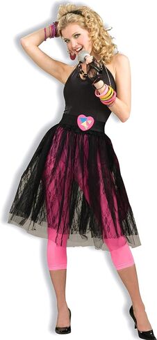 Forum Novelties womens 80's Pop Star Skirt Adult Sized Costumes, Black, One Size US in Saudi Arabia