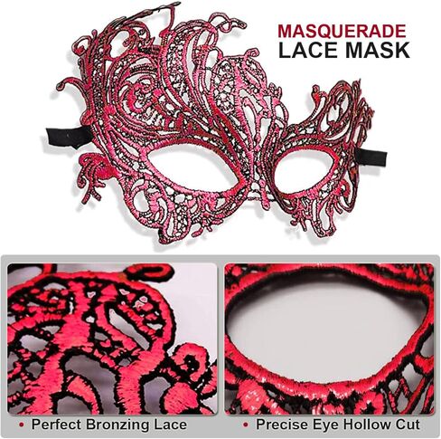 Masquerade Mask for Couples Lace Eye Mask Venetian Carnival Halloween Mask Party Ball Prom Mask Costume Mardi Gras Mask in Saudi Arabia
