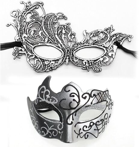 Masquerade Mask for Couples Lace Eye Mask Venetian Carnival Halloween Mask Party Ball Prom Mask Costume Mardi Gras Mask in Saudi Arabia