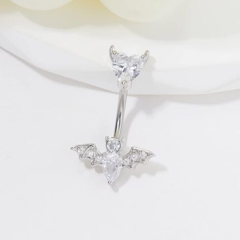 MIFYNN Stainless Steel Belly Button Ring Bat Belly Button Ring Butterfly Belly Button Ring 14G Surgical Steel Navel Ring Belly Piercing Jewelry Halloween Body Jewelry Gift for Women in Saudi Arabia