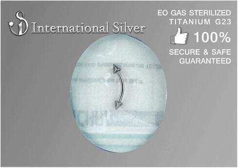 Pierced Owl - 16GA EO Gas Sterilized Grade 23 Titanium Curved Barbell Eyebrow Ring in Saudi Arabia
