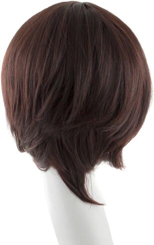 MapofBeauty Fashion Men's Short Layered Wig (Dark Brown) in Kuwait