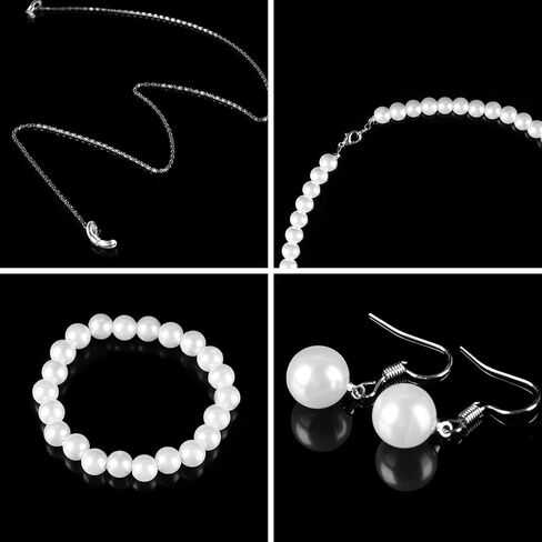 شعر مستعار للسيدات العجوز من Tibeha، مجموعة شعر مستعار لأطفال المدارس لمدة 100 يوم مع بكرات شعر ونظارات (8 قطع) in Kuwait