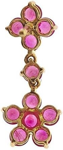 Gin & Grace 14K Yellow Gold Genuine Ruby Drop Dangle Earring for Women in Saudi Arabia