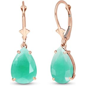 Galaxy Gold GG 14k Solid Gold Leverback Earrings with Natural Emeralds