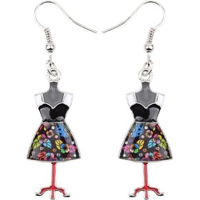BONSNY Novelty Kawaii Enamel Dangle Funny Clothes Stand Earrings for Women Teens Girls Hypoallergenic Jewelry Charms