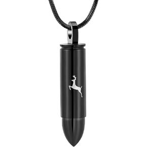 Deer Bullet Cremation Urn Necklace for Ashes Stainless Steel Memorial Cremation Jewelry for Loved One's Ashes Pendant in Kuwait
