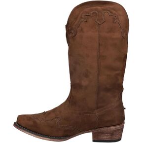 ROPER Womens Brianna Round Toe Casual Boots Mid Calf Low Heel 1-2" - Brown in Saudi Arabia