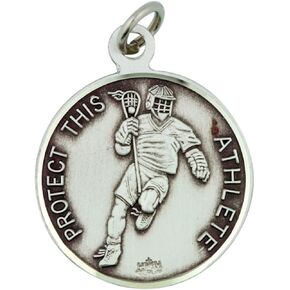 Religious Gifts Sterling Silver Saint Sebastian Sports Athlete Medal Pendant, 15/16 Inch in Kuwait
