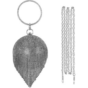 CORIOS Women's Evening Handbag Round Ball Crystal Clutch Purse Sparkly Sequin Glitter Shoulder Bag in Kuwait