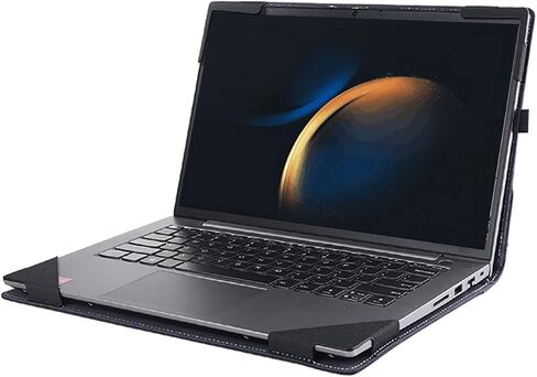 غطاء كمبيوتر محمول لجهاز Samsung Galaxy Book3 Pro/Galaxy Book3 Pro 360/Galaxy Book 3 Ultra مقاس 16 بوصة، حقيبة كمبيوتر محمول من جلد البولي يوريثان ملحقات واقية (رمادي داكن) in Kuwait