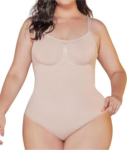 CURVEEZ Bodysuit for Women Tummy & FUPA Control Shapewear Seamless Sculpting Thong Full Bust Body Shaper Compression Tank Top in Saudi Arabia