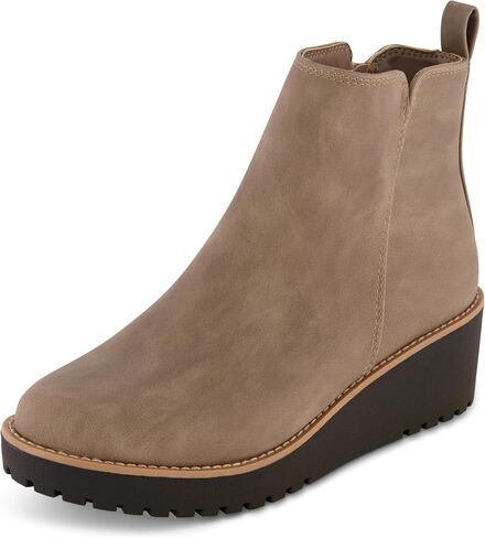 CUSHIONAIRE Women's Ilena wedge boot +Memory Foam, Wide Widths Available in Saudi Arabia