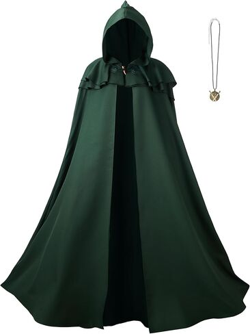 Regenboog رأس عصر النهضة بقلنسوة للنساء والرجال، عباءة العصور الوسطى للبالغين، عباءة فايكنغ مع قلادة سيف الفايكنج in Kuwait