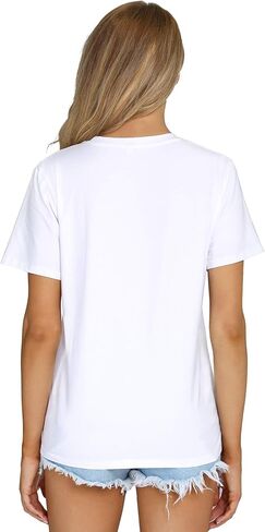 RightPerson Women's Casual Loose Short Sleeve Crewneck T-Shirts Solid Color Basic Summer Tops in Saudi Arabia
