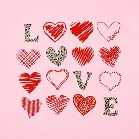 Valentine Day Shirt Women Leopard Love Heart Print T-Shirt Teachers Valentines Short Sleeve Tee Tops in Saudi Arabia