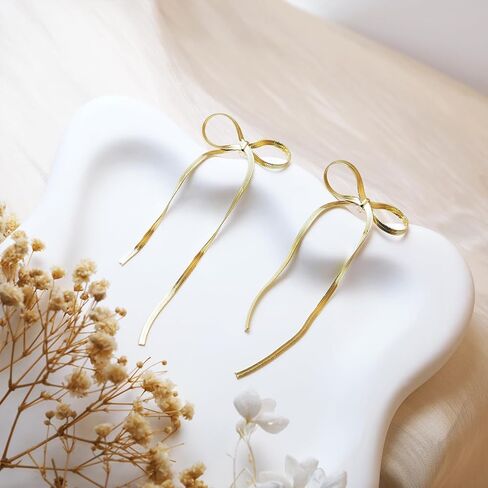 سلسلة طويلة القوس أقراط تتدلى قطرة شرابة الأقراط للنساء الفتيات بيان الشريط هامش شلال تتدلى الأزياء والمجوهرات هدية in Kuwait