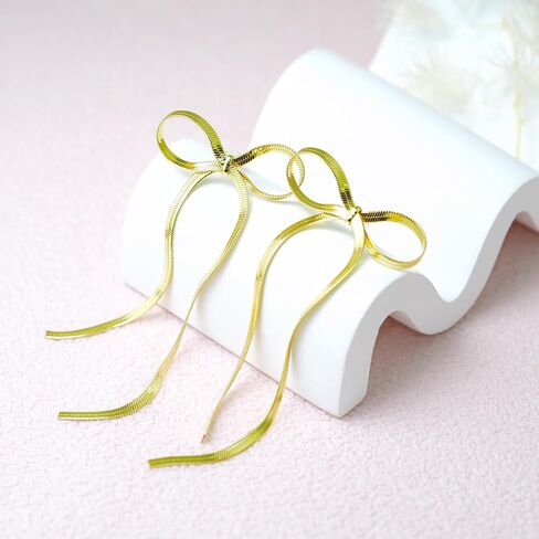 سلسلة طويلة القوس أقراط تتدلى قطرة شرابة الأقراط للنساء الفتيات بيان الشريط هامش شلال تتدلى الأزياء والمجوهرات هدية in Kuwait