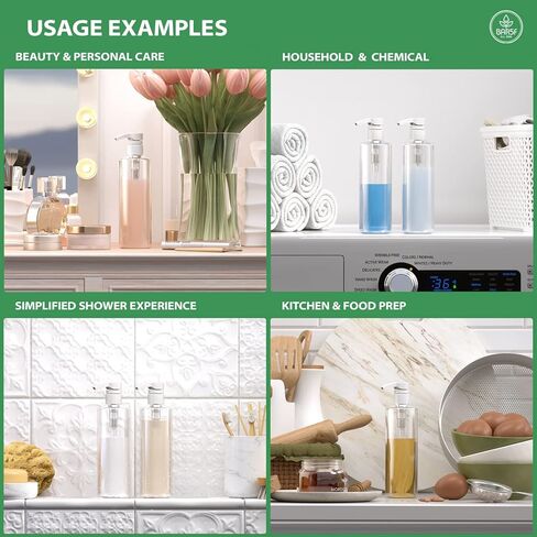 زجاجات مضخة للشامبو 16 أونصة وخالية من البيسفينول A، أسطوانة بلاستيكية (PETE1) مع مضخات إغلاق in Kuwait