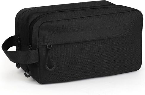 emissary Travel Toiletry Bag for Men, Water Resistant Travel Bathroom Bag Men's Shaving Kit, Dopp Kit for Men, Waterproof Toiletry Bag, Shaving Bag, Hygiene Bag, Mens Toiletry Travel Bag - Black in Kuwait