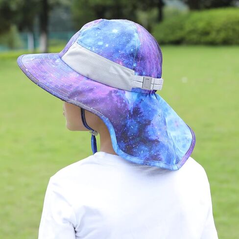 قبعة ريتشين الشمسية للأطفال للحماية من الأشعة فوق البنفسجية في الهواء الطلق، قبعات لعب الشاطئ مع غطاء للرقبة، قبعة صيد بحافة واسعة للأولاد والبنات من عمر 3 إلى 12 سنة in Kuwait