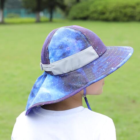 قبعة ريتشين الشمسية للأطفال للحماية من الأشعة فوق البنفسجية في الهواء الطلق، قبعات لعب الشاطئ مع غطاء للرقبة، قبعة صيد بحافة واسعة للأولاد والبنات من عمر 3 إلى 12 سنة in Kuwait
